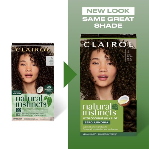 Clairol Natural Instincts Demi-Permanent Hair Dye, 6A Light Cool Brown Hair Color, Pack of 1