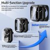 Goton 2 in 1 Waterproof Case for Apple Watch Screen Protector 44mm SE 2nd Gen Series 6 5 4 SE, 360 Protective Glass Face Cover Hard PC Bumper + Back Frame for iWatch Accessories 44 mm, Black