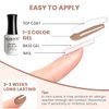 RARJSM Gel Nail Polish Nude Chocolate Brown Milky Gel Nail Polish Opaque Skin Tone 15ml 1 Piece Neutral Colors Soak Off UV LED Cured Nail Gel Polish for Nail Art French Manicure Salon DIY Home