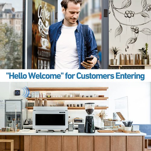 Door Chime Bistee Wireless Door Alarm Contact Sensor Door Open Bell 600 FT Range with 58 Chimes 5 Volume Levels LED Indicator for Business/Home/Office/Stores (2 Plug-in Receiver & 3 Door Sensor)