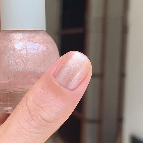 COSMOO Pearl Pink Nail Polish, Sheer &amp; Shimmer Finish Neutral Nail Polish, Vegan Chip-Resistant L...