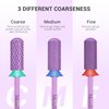 MelodySusie Safety Nail Drill Bits, 3/32'' Smooth Round Top Small Barrel Carbide Bits, Fast Remove Acrylic or Hard Gel for Manicure Pedicure Salon Professional or Beginner, Purple, Coarse