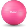 URBNFit Exercise Ball - Yoga Ball in Multiple Sizes for Yoga, Pilates, Pregnancy, Stability - Anti-Burst Swiss Balance Ball w/Quick Pump – Office Ball Chair for Home and Gym – 18 Inch - Pink