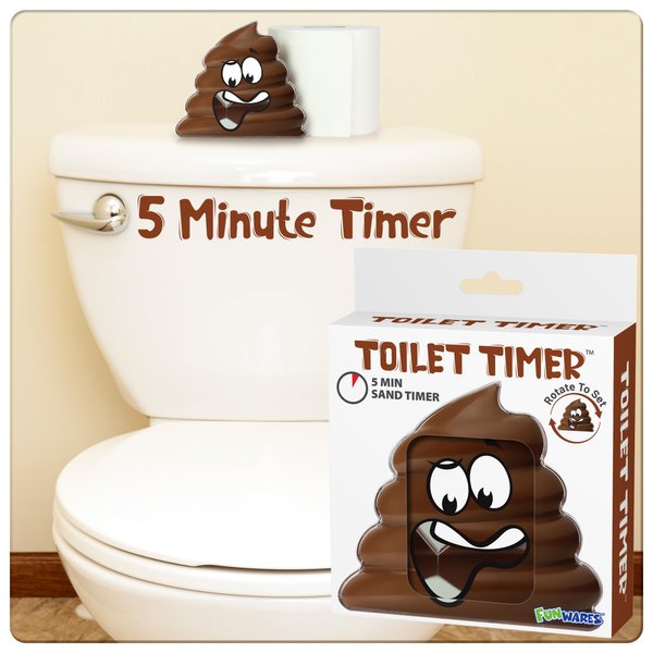 Funwares Bathroom Timer – Hilarious 5 Minute Sand Timer for Guys Who Waste Time in The Bathroom, Gag Gift for Dad, Husband, Father's Day, Funny Men's, and Last Minute Stocking Stuffer