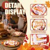 96 Pieces Happy Thanksgiving Tableware Set Party Supplies - Fall Harvest Pattern Disposable Dinnerware with Paper Plates, Napkins, Forks for Autumn and Thanksgiving Dinner BBQ Picnic Favors