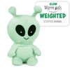 Warm Pals Scented Glow in the Dark Alien Plush, Cozy Microwavable and Freezable Plush Toys Filled with Natural Grains and Lavender, Heatable and Coolable Bedtime Comfort Weighted Stuffed Animal