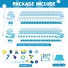 WATINC 30Pcs Blue Christmas Tree Craft Kit for Kids, Make Your Own Christmas Tree Craft Art for Party Favors Decoration, DIY Xmas Supplies Home School Classroom Fun Activity Art Project