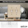 Questech Decor Double Toggle Light Switch Cover, 2-Gang Electrical Wall Plate, Double Switch Standard Size Receptacle Cover, Decorative Tumbled Texture, Travertine