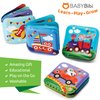 Floating Baby Bath Books - Transport Themed Bath Books for Babies, Infants - Waterproof, Mold-Free Bath Toys for Learning & Early Education
