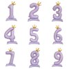 42 Inch Standing Base Purple Number 5 Balloons With Crown, 5th Birthday Decorations for Girls, 5th Birthday Party Supplies, Happy Birthday Balloons. (Purple 5)