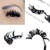 Laflare 3D False Eyelashes Russian Max Volume Strip Lashes | Fluffy, Wispy, Lightweight | Faux Mink Eyelashes Extension D Curl Wispy Handmade Soft Reusable 3 Packs Value Combo. (FDM03X3C)
