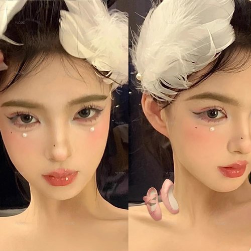 4 Pack Feather Hair Clips for Women, Ballet Style Pearl Swan Fly-Wing Hair Barrettes Accessory Hairpins Headpiece Hair Piece for Cosplay Show Dancing Party Halloween Costume Stage Performance