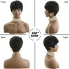 Pixie Cut Wig Short Wigs for Black Women Short Black Curly Pixie Cut Wigs Natural Black Wavy Synthetic Hair Short Wig with Bangs Pixie Wig for Women(Natural black)
