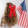 4th of July Bows for Women Red White and Blue Hair Bows Fourth of July Hair Accessories American Flag Star USA Hair Bow Clips Ribbon Ponytail Holder 4th of July Accessories Outfits Gifts (Pattern A)