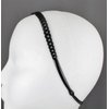 Fashion Accessories Now Black chain link pattern jelly skinny narrow headband soft stretch hair grip teeth 3/8 inch wide circle link
