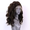 RONGDUOYI Synthetic Lace Front Wigs for Women Shoulder Length Dark Brown Short Wigs with Free Part Natural Hairline Synthetic Hair Wig Daily Use Cosplay Wig 12inches