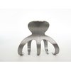 Generic Medium shiny silver tone textured metal hair claw clip