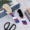 Barber Blade Cleaning Brush Set, 2PCS Barber Accessories Hair Brush Cleaning Tool Fade Brush Barber Clipper Cleaner Barber Brush for Neck Duster Blade Wash Barber Hair (Red/White/Blue)