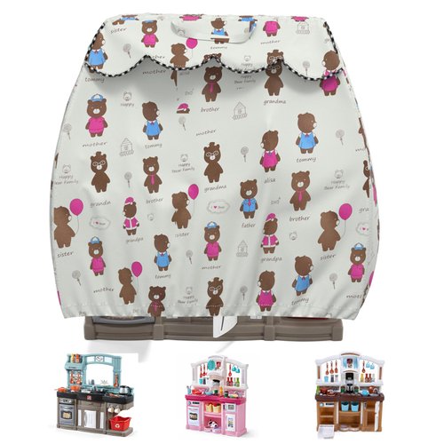 Kids Kitchen Playset Cover Fit Step2 Best Chefs, Outdoor Toys Cover-Cover only (Little Bear, 41"W x 25"D x 33" H)