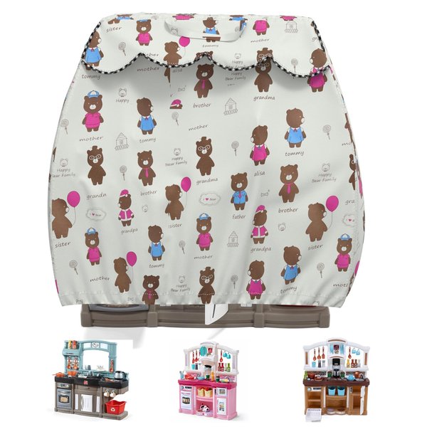 Kids Kitchen Playset Cover Fit Step2 Best Chefs, Outdoor Toys Cover-Cover only (Little Bear, 41"W x 25"D x 33" H)