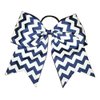 NEW "CHEVRON Navy Blue" Cheer Bow Pony Tail 7 Inch Girls Hair Bows Cheerleading Practice Football Games School Uniform Dance Hairbow Grosgrain Ribbon