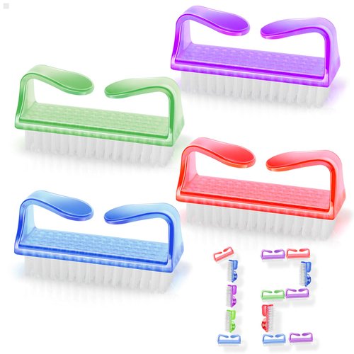 12Pcs Handle Grip Nail Brush, HOFASON Nail Brush for Cleaning Fingernails Manicure Scrub Hand Brushes to Cleaner Under Nails, Nail Cleaning Brush Pedicure Scrubbing tool Use for Foot Toenail Women Men