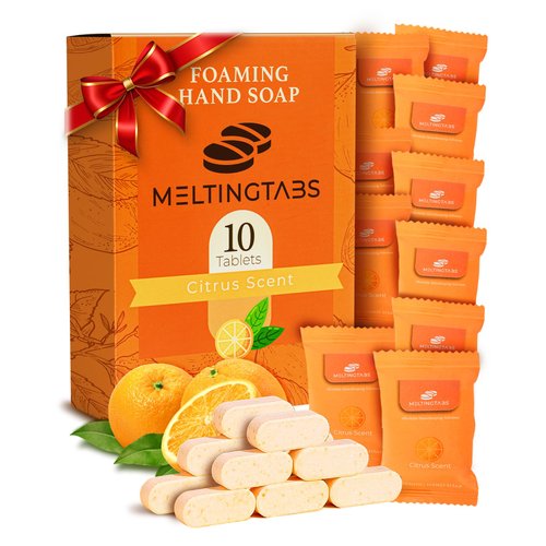 MELTINGTABS Foaming Hand Soap Tablets Refill - Citrus Scent, Concentrated Tablets for Foaming Soap