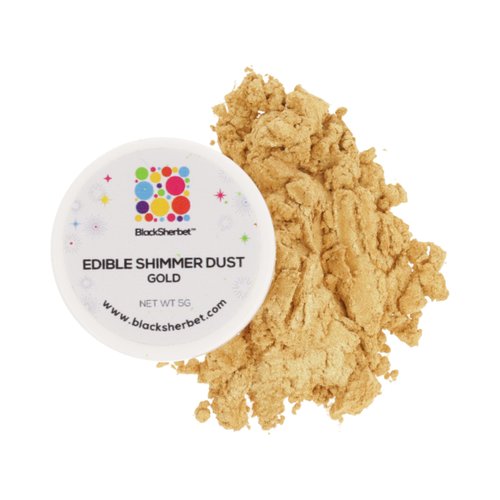 Blacksherbet Luster Dust Edible | 5 grams Luster Dust for Cake Decorating, Desserts, Cupcakes | Edible Shimmer for Food Grade Coloring | Edible Glitter Kosher Certified | Gold Luster Dust Edible