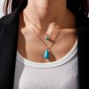 TseanYi Boho Teardrop Turquoise Neckalce Layered Turquoise Pendant Neckalce Gold Circle Turquoise Choker Necklace Vintage Layering Turquoise Water drop Necklace