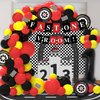 NUTTYBASH Fast One Birthday Decorations for Boys, Race Car Birthday Party Decorations Include Fast One Banner Backdrop Balloons Flag Checkered Foil Balloons, Fast One Birthday Party Supplies