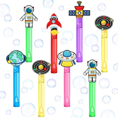 AFZMON 24Pcs Outer Space Party Favors Bubble Wands for Kids, Astronaut Mini Bubbles Wand Toys, Sp...