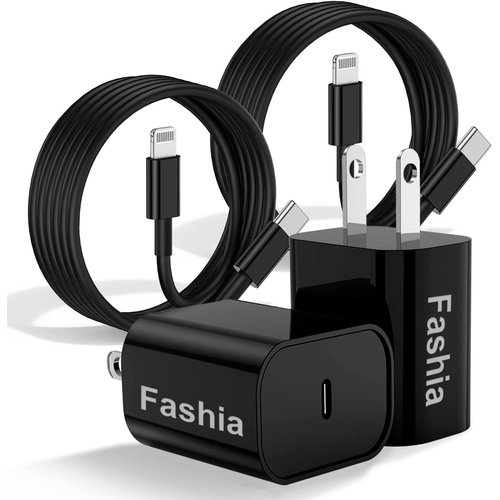 Fast Charger for iPhone Charger Fast Charging 10ft Lightning Cable,for iPhone 14 13 12 Pro Max Charger Fast Charging with 20W USB C Charger Block,Type C to Lightning Cord for iPhone 11 Pro Max-Black