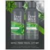Dove Men+Care Travel Essentials Bundle – Extra Fresh Body & Face Wash & Fresh + Clean 2-in-1 Shampoo, 3 Oz Ea