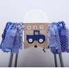 High Chair Pull Flag Blue Truck Logo 1 Year Old Birthday Banner Boy Baby Birthday Party Theme Decoration Props Background for Shooting Children Birthday Commemorative Gift