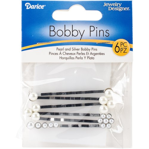 Bobby Pins 6/Pkg-Pearl/Silver