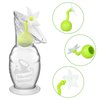 haakaa Manual Breast Pump with Suction Base and Flower Stopper Set for Breastfeeding (5oz/150ml)(White)