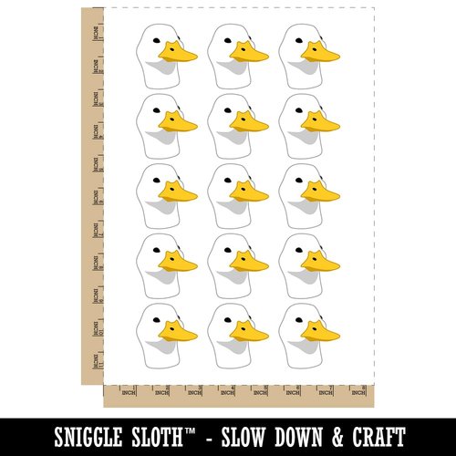 Pocket Duck Head Bird Temporary Tattoo Water Resistant Fake Body Art Set Collection - 15 2" Tattoos (1 Sheet)