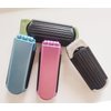 4Pcs Folding brush with mirror, mini travel hair brush for women with portable small compact foldable flip feature for pockets, wallets, bags, purse（Purple, blue, silver, white）
