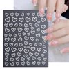 8 Sheets Metallic Nail Art Stickers, Heart Love Nail Decals 3D Self Adhesive Gold Silver Rose Gold White Nail Designs, Heart Nail Sticker for French DIY Nail Decoration Manicure Accessories for Women