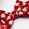 Mouse Ears Headbands Glitter Bow Valentines Day Headband Red Sequin Hair Band with Heart Patterns, Mouse Ears Hair Hoop Party Hair Accessories for Girls Women New Year Wedding Birthday Gift 1PCS