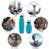 PenghaiYunfei Collapsible Travel Water Bottle18oz, Reuseable Silicone Foldable Water Bottles for Gym Camping Hiking, Portable Leak Proof Sports Water Bottle with Carabiner (Noble Blue)