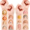 Boho Rainbow Temporary Tattoos Birthday Party Supplies Decorations 96 PCS Tattoos Stickers Bohemian Cute Party Favors Kids Boys Girls Gifts Ideas Classroom School Prizes Themed