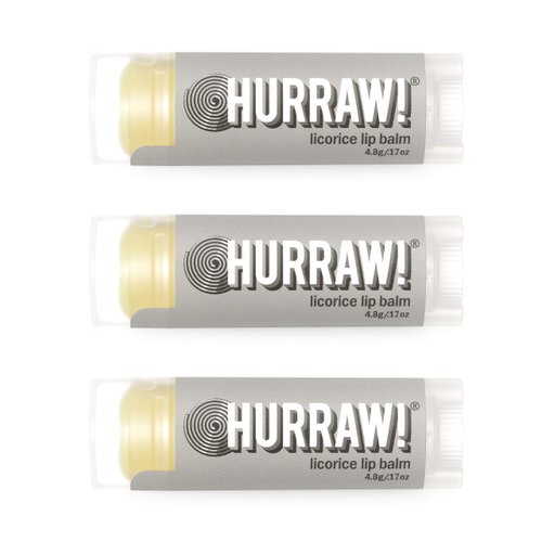 Hurraw! Licorice Lip Balm, 3 Pack: Organic, Certified Vegan, Cruelty and Gluten Free. Non-GMO, 100% Natural Ingredients. Bee, Shea, Soy and Palm Free. Made in USA