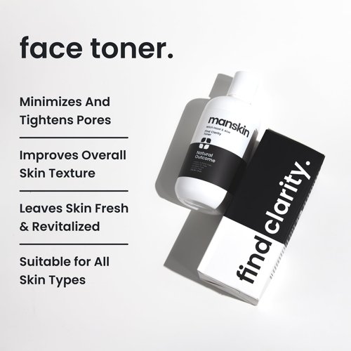 Natural Outcome Man Skin Face Toner | Natural Daily Toner Enhances Men Facial Complexion | Pore Cleansing Facial Astringent with Witch Hazel & Aloe Vera for All Skin Types | 8 Oz