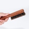 BESTOOL Hair Brush, Boar Bristle Beard Brush for Daily Beard Care, Men Brush with Handle Made of Beech Wood (Brown)