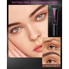 Peel Off Tattoo Eyebrow Gel-2Pcs Brown Tattoo Peel Off Eyebrow Gel Tinted, Long Lasting Waterproof Transfer-proof Tattoo Brow Peel Off Tinted Gel Brow Last Up to 3 Days, with Brow Stencil & Brush-02#
