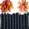 50 Pcs Heatless Spiral Hair Curlers 22inch Magic No Heat Hair Curls For Long Hair 6Pcs Styling Hooks DIY Hair Rollers Set（black）