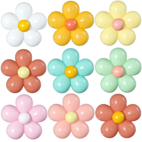16 Set Daisy Flower Balloons DIY Kit,Boho Daisy Balloons Party Decorations for Birthday Baby Shower Wedding Anniversary Groovy Fairy Retro Hippie Theme Decor