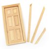 AUEAR, 1:12 Dollhouse Miniature Furniture Unpaint Wooden Doors for DIY Scene Doll Home Furniture Craft (6 Panel)
