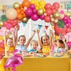 Ouddy Life 178Pcs Tropical Balloons Arch Garland Kit, Luau Tropical Party Decorations with Aloha Pineapple Coconut Hot Pink Aqua Blue Balloons & Palm Leaves for Hawaiian Summer Birthday Supplies